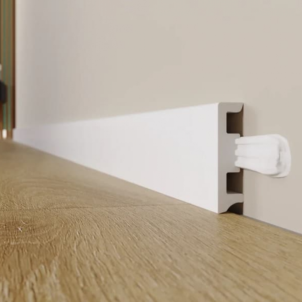 Фото плінтуса арбітон стік 80хл білий 80