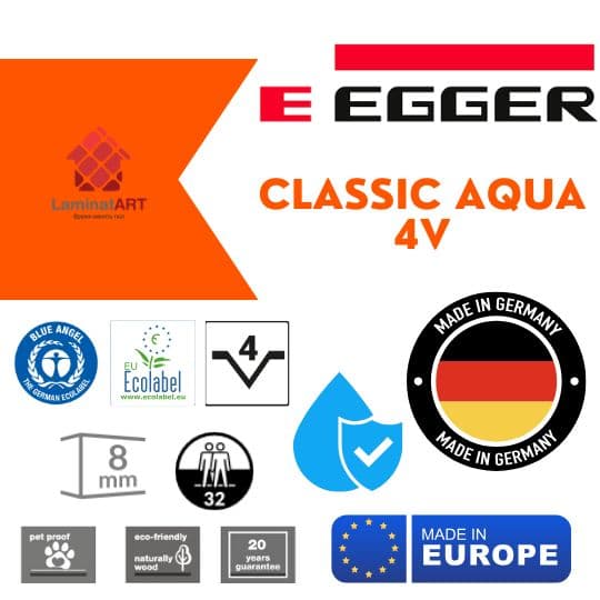 Купити ламінат у Києві, Німецький ламінат, Egger Classic Aqua 4V, недорого, з доставкою, вологостійкий ламінат, під теплу підлогу, ламінат Egger офіційний сайт, ламінат Egger купити, Egger ламінат офіційний, ламінат Німеччина Egger, ламінат Egger, водостійка підлога Егер, купити Егер Київ, Егер купити Київ, 32 клас ламінат, 8 мм товщина, ламінат з фаскою